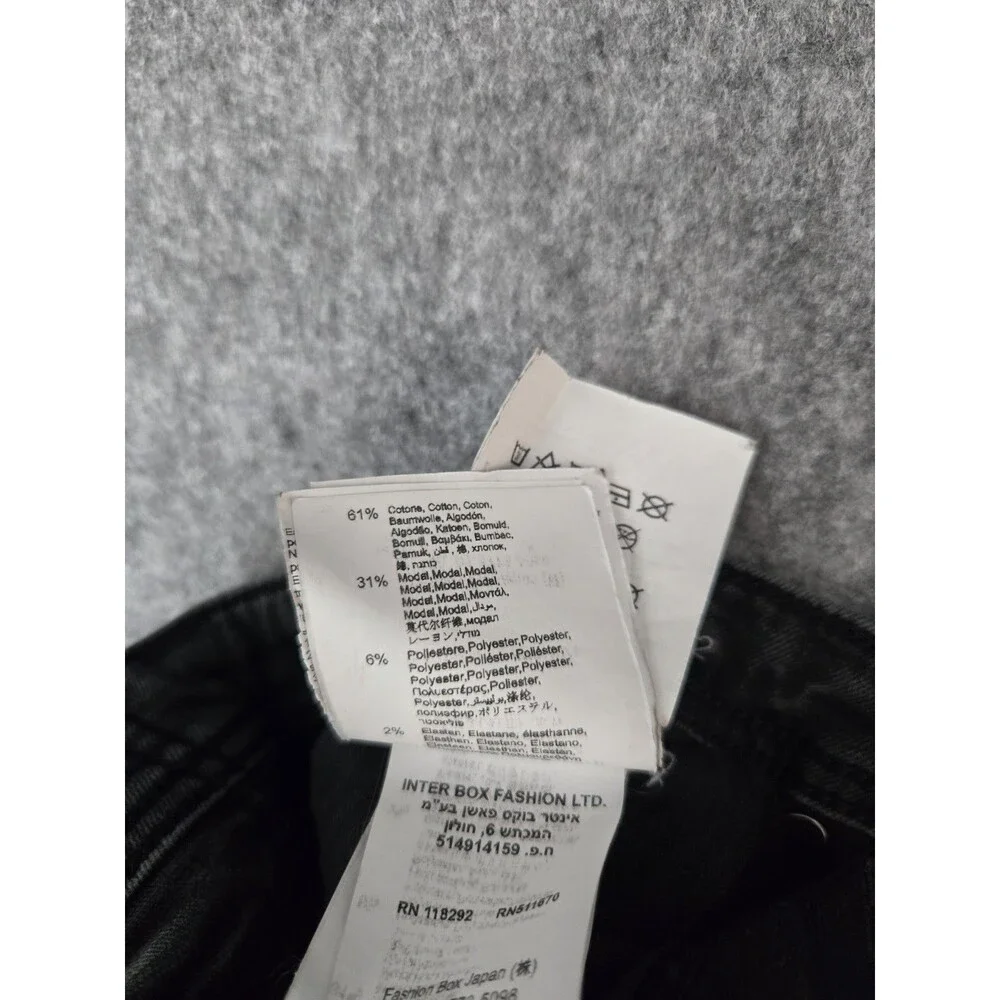 Replay PILAR Jeans Men 32x32 Black HYPERFLEX Slim Fit Stretch Logo Button Fly